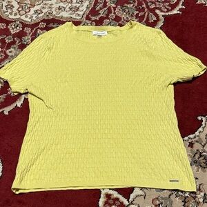 Calvin Klein Yellow Textured Short Sleeve Tee